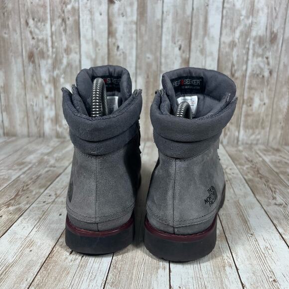 The North Face Gray Suede Leather Ankle Boots‎ Womens Hiking Casual Shoes - Picture 4 of 8